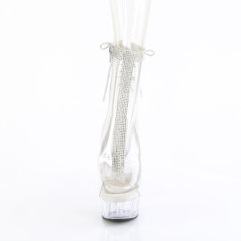 Pleaser DELIGHT-1018C-2RS Bottines à plateforme Transparent Strass EU-35 / US-5