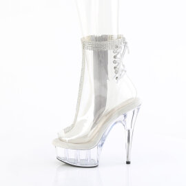 Pleaser DELIGHT-1018C-2RS Bottines à plateforme Transparent Strass EU-35 / US-5