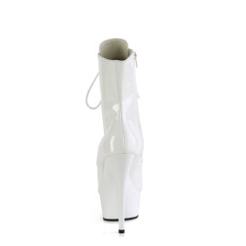 Pleaser DELIGHT-1021 Bottines à plateforme Revêtement laqué Blanc EU-35 / US-5