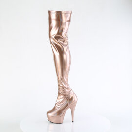 Pleaser DELIGHT-3000HWR Cuissardes à plateforme Holo Similicuir Or EU-38 / US-8