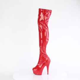 Pleaser DELIGHT-3000HWR Cuissardes à plateforme Revêtement laqué Holo Rouge EU-35 / US-5