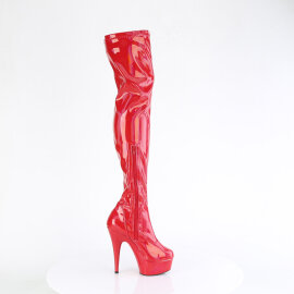 Pleaser DELIGHT-3000HWR Cuissardes à plateforme Revêtement laqué Holo Rouge EU-35 / US-5