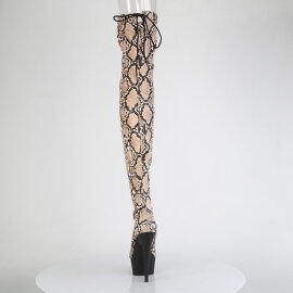 Pleaser DELIGHT-3008SP-BT Cuissardes à plateforme Imprimé serpent Marron EU-37 / US-7