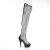 Pleaser DELIGHT-3009 Cuissardes à plateforme Similicuir Strass Maille Noir EU-37 / US-7