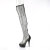 Pleaser DELIGHT-3009 Cuissardes à plateforme Similicuir Strass Maille Noir EU-41 / US-11