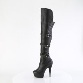 Pleaser DELIGHT-3018 Cuissardes à plateforme Similicuir Noir EU-36 / US-6