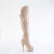 Pleaser DELIGHT-3018 Cuissardes à plateforme Revêtement laqué Beige EU-39 / US-9