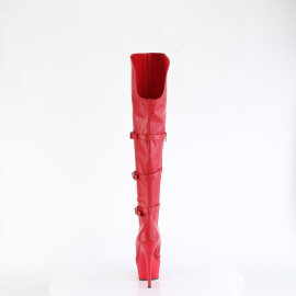 Pleaser DELIGHT-3018 Cuissardes à plateforme Similicuir Rouge EU-35 / US-5