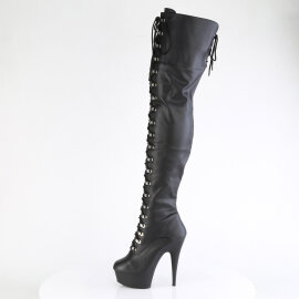 Pleaser DELIGHT-3022 Cuissardes à plateforme Similicuir Noir EU-37 / US-7