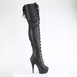 Pleaser DELIGHT-3022 Cuissardes à plateforme Similicuir Noir EU-37 / US-7