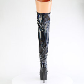Pleaser DELIGHT-3029 Cuissardes à plateforme Revêtement laqué Holo Noir EU-35 / US-5