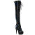 Pleaser DELIGHT-3029 Cuissardes à plateforme Revêtement laqué Holo Noir EU-35 / US-5
