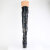 Pleaser DELIGHT-3029 Cuissardes à plateforme Revêtement laqué Holo Noir EU-35 / US-5
