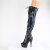 Pleaser DELIGHT-3029 Cuissardes à plateforme Revêtement laqué Holo Noir EU-35 / US-5