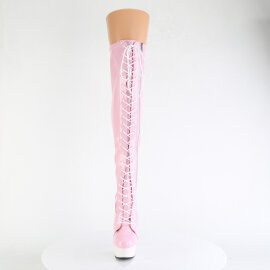 Pleaser DELIGHT-3029 Cuissardes à plateforme Revêtement laqué Rose EU-35 / US-5