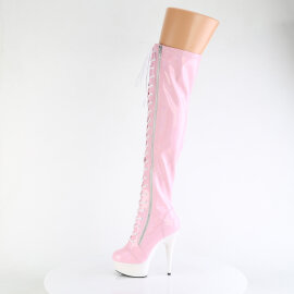 Pleaser DELIGHT-3029 Cuissardes à plateforme Revêtement laqué Rose EU-35 / US-5