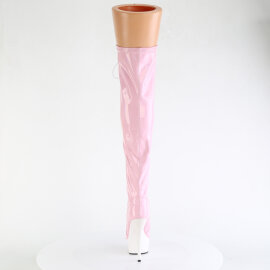 Pleaser DELIGHT-3029 Cuissardes à plateforme Revêtement laqué Rose EU-35 / US-5