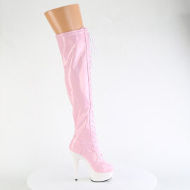 Pleaser DELIGHT-3029 Cuissardes à plateforme Revêtement laqué Rose EU-35 / US-5