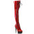 Pleaser DELIGHT-3029 Cuissardes à plateforme Revêtement laqué Holo Rouge EU-35 / US-5