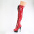 Pleaser DELIGHT-3029 Cuissardes à plateforme Revêtement laqué Holo Rouge EU-35 / US-5
