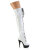 Pleaser DELIGHT-3029 Cuissardes à plateforme Revêtement laqué Holo Blanc EU-35 / US-5