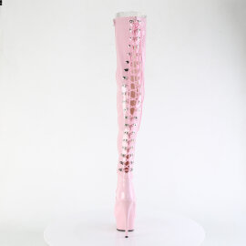 Pleaser DELIGHT-3063 Cuissardes à plateforme Revêtement laqué Rose EU-35 / US-5