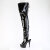 Pleaser DELIGHT-4017 Cuissardes à plateforme Revêtement laqué Noir EU-39 / US-9