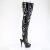 Pleaser DELIGHT-4017 Cuissardes à plateforme Revêtement laqué Noir EU-40 / US-10