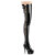 Pleaser DELIGHT-4050 Cuissardes à plateforme Revêtement laqué Noir EU-35 / US-5