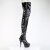 Pleaser DELIGHT-4050 Cuissardes à plateforme Revêtement laqué Noir EU-35 / US-5