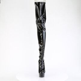 Pleaser DELIGHT-4063 Cuissardes à plateforme Revêtement laqué Noir EU-35 / US-5