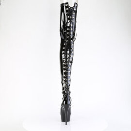 Pleaser DELIGHT-4063 Cuissardes à plateforme Revêtement laqué Noir EU-35 / US-5