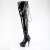 Pleaser DELIGHT-4063 Cuissardes à plateforme Revêtement laqué Noir EU-35 / US-5