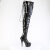 Pleaser DELIGHT-4063 Cuissardes à plateforme Revêtement laqué Noir EU-35 / US-5