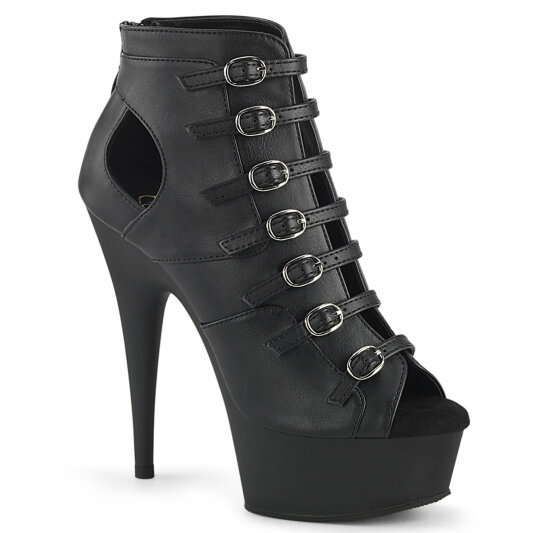 Pleaser DELIGHT-600-11 Bottines à plateforme Similicuir Noir EU-35 / US-5