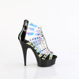 Pleaser DELIGHT-600-9 Bottines à plateforme Revêtement laqué Holo Multicolore EU-38 / US-8