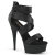 Pleaser DELIGHT-620 Sandales à plateforme Tissu Noir EU-37 / US-7