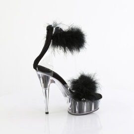 Pleaser DELIGHT-624F Sandales à plateforme Transparent Noir EU-42 / US-12