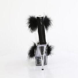 Pleaser DELIGHT-624F Sandales à plateforme Transparent Noir EU-38 / US-8