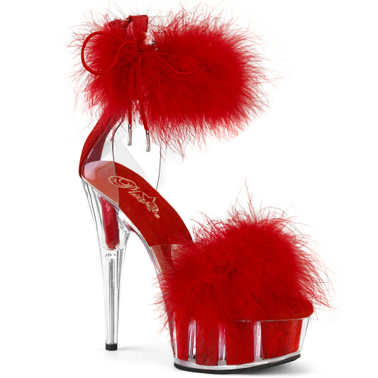 Pleaser DELIGHT-624F Sandales à plateforme Transparent Rouge EU-36 / US-6