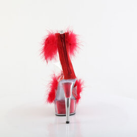 Pleaser DELIGHT-624F Sandales à plateforme Transparent Rouge EU-36 / US-6