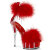 Pleaser DELIGHT-624F Sandales à plateforme Transparent Rouge EU-36 / US-6