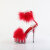 Pleaser DELIGHT-624F Sandales à plateforme Transparent Rouge EU-36 / US-6