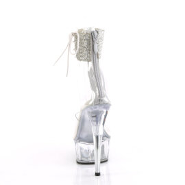 Pleaser DELIGHT-624RS Sandales à plateforme Transparent Strass Argent EU-37 / US-7