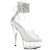 Pleaser DELIGHT-624RS Sandales à plateforme Transparent Strass Argent EU-37 / US-7