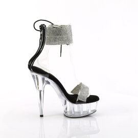 Pleaser DELIGHT-627RS Sandales à plateforme Transparent Strass EU-37 / US-7