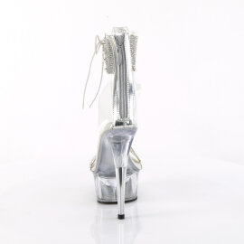 Pleaser DELIGHT-627RS Sandales à plateforme Transparent Strass Argent EU-37 / US-7
