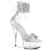 Pleaser DELIGHT-627RS Sandales à plateforme Transparent Strass Argent EU-37 / US-7