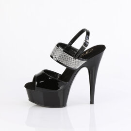Pleaser DELIGHT-639 Sandales à plateforme Revêtement laqué Noir EU-41 / US-11