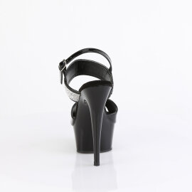 Pleaser DELIGHT-639 Sandales à plateforme Revêtement laqué Noir EU-38 / US-8